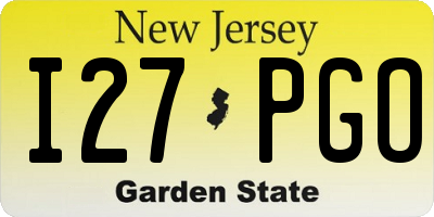 NJ license plate I27PGO