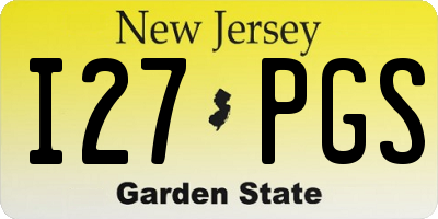 NJ license plate I27PGS