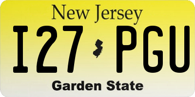 NJ license plate I27PGU