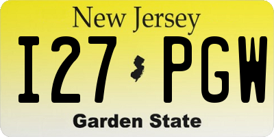 NJ license plate I27PGW