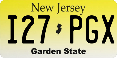 NJ license plate I27PGX