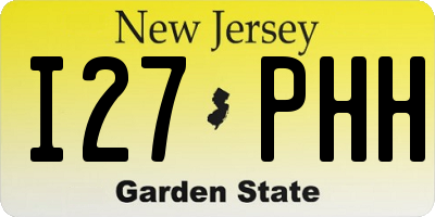 NJ license plate I27PHH