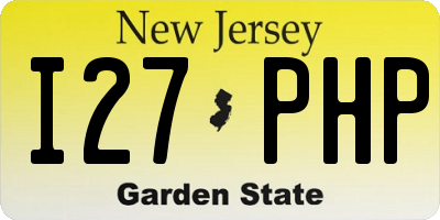 NJ license plate I27PHP