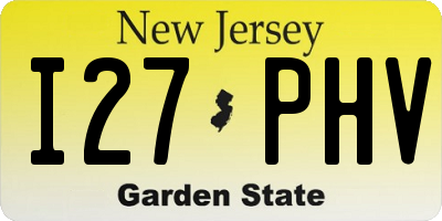 NJ license plate I27PHV