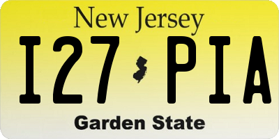 NJ license plate I27PIA