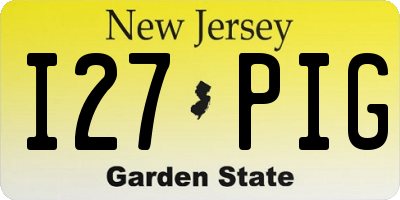 NJ license plate I27PIG