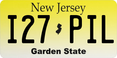 NJ license plate I27PIL