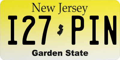 NJ license plate I27PIN