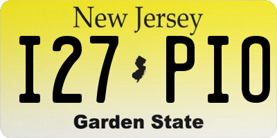 NJ license plate I27PIO