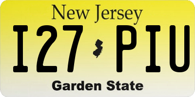 NJ license plate I27PIU