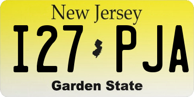 NJ license plate I27PJA