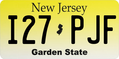 NJ license plate I27PJF