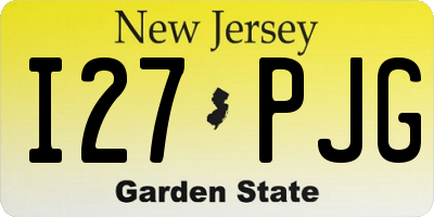 NJ license plate I27PJG