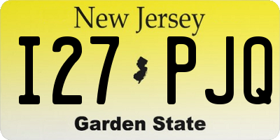 NJ license plate I27PJQ