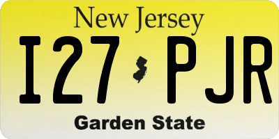NJ license plate I27PJR