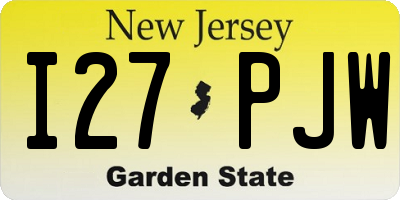 NJ license plate I27PJW
