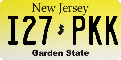 NJ license plate I27PKK