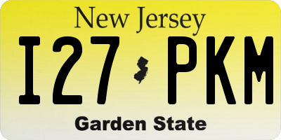 NJ license plate I27PKM