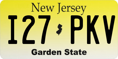 NJ license plate I27PKV