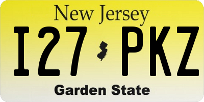 NJ license plate I27PKZ