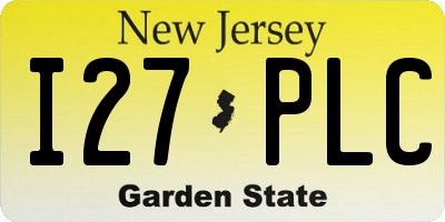 NJ license plate I27PLC