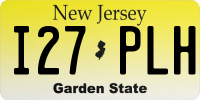 NJ license plate I27PLH