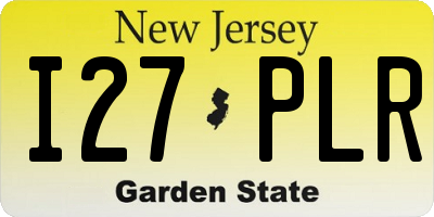 NJ license plate I27PLR