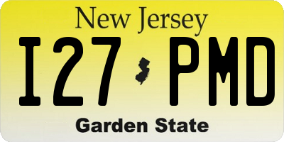 NJ license plate I27PMD
