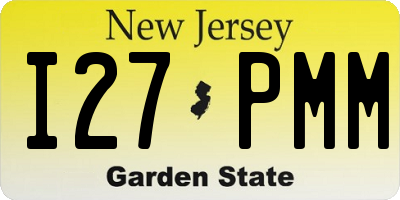 NJ license plate I27PMM