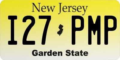 NJ license plate I27PMP