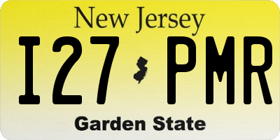 NJ license plate I27PMR