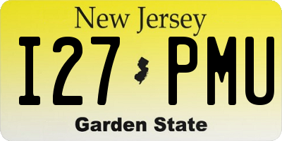 NJ license plate I27PMU