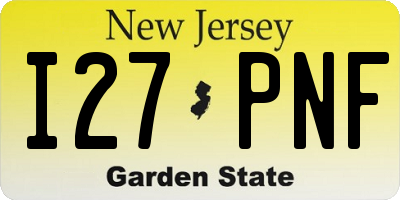 NJ license plate I27PNF