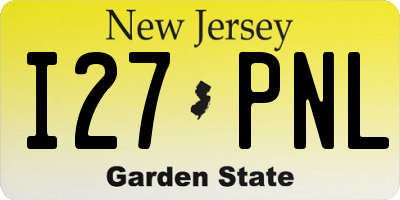 NJ license plate I27PNL