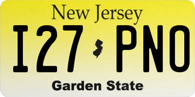 NJ license plate I27PNO