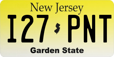 NJ license plate I27PNT