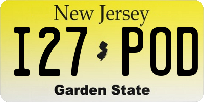 NJ license plate I27POD