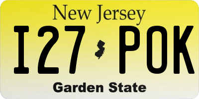 NJ license plate I27POK
