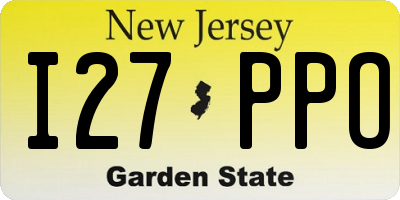 NJ license plate I27PPO