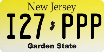 NJ license plate I27PPP