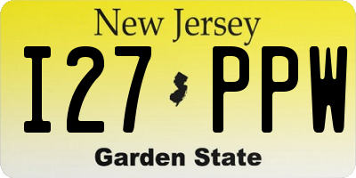 NJ license plate I27PPW