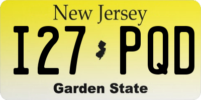 NJ license plate I27PQD