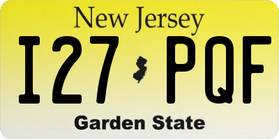 NJ license plate I27PQF