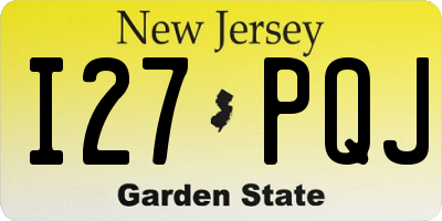 NJ license plate I27PQJ