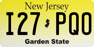 NJ license plate I27PQO