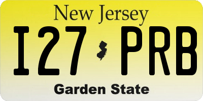 NJ license plate I27PRB