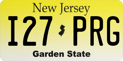 NJ license plate I27PRG