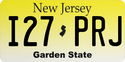 NJ license plate I27PRJ