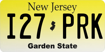 NJ license plate I27PRK