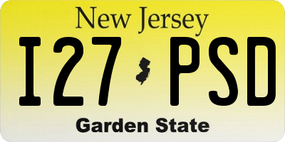 NJ license plate I27PSD